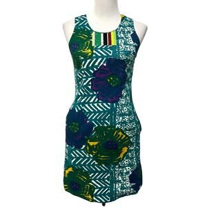 Anthropologie | Vanessa Virginia Graphic Hibiscus shift Dress Sleeveless Sz 0
